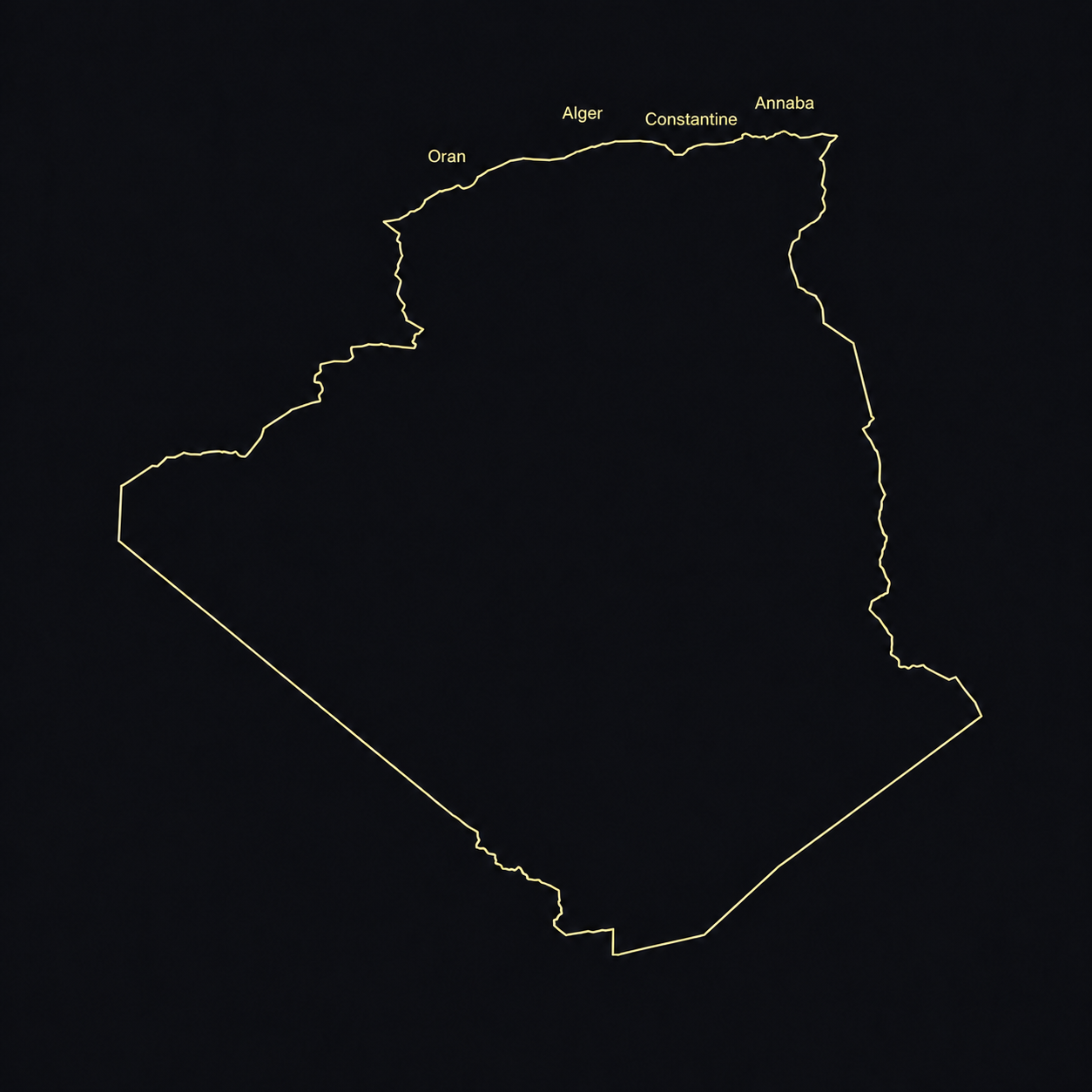 Carte de l'Algérie — Oran en priorité, couverture en expansion vers Alger, Constantine et Annaba